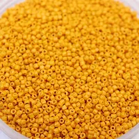 Small Mango Yellow Glass beads of 2mm for jewellery making/ for DIY craft, Pack of 50 gms.-thumb2