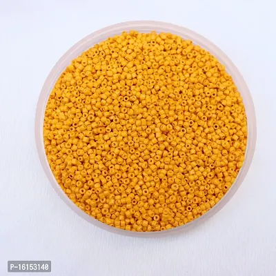 Small Mango Yellow Glass beads for jewellery making/ for DIY craft, Pack of 100 gms.-thumb0