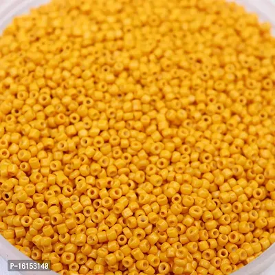 Small Mango Yellow Glass beads for jewellery making/ for DIY craft, Pack of 100 gms.-thumb2