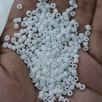 White Glass beads of 3mm (8/0) for jewellery making,Pack of 100gm-thumb2