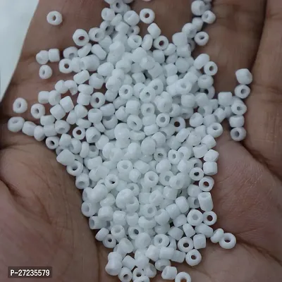 White Glass beads of 3mm (8/0) for jewellery making,Pack of 100gm-thumb3