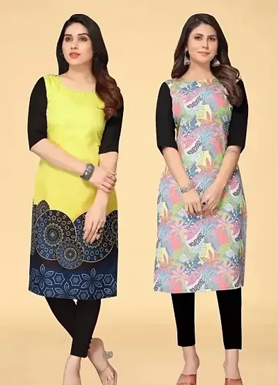 Designer Crepe Kurta For Women Combo Of 2