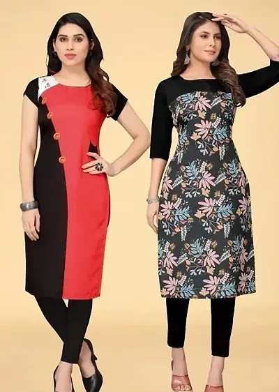 Designer Crepe Kurta For Women Combo Of 2