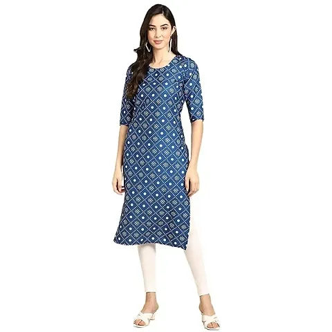 Stylish Crepe Printed Straight Kurtis