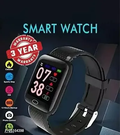 Smart Watch for Kids Men Boys Girls Women ID116 Plus 2023 Latest for Android and iOS Phones IP68 Waterproof Activity Tracker with Touch Color Screen Sleep  Heart Rate Monitor Pedometer Black-thumb0