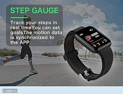 ID116 Bluetooth Smart Fitness Band Watch with Heart Rate, Step  Sports Activity Tracker-thumb0