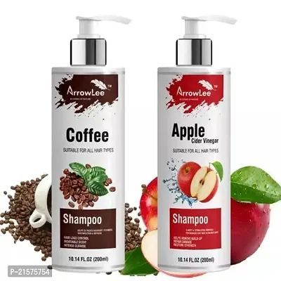 Hair Care Shampoo Combo Coffee Hairfall Cantrol Shampoo and   Apple Hair Damage Shampoo Pack Of 2 (200Ml + 200Ml)