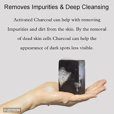 Charcoal Bathing Soap For Skin Exfoliating  Tan Removal-thumb4