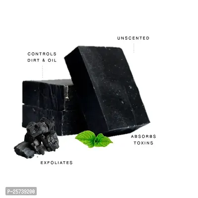 Charcoal Bathing Soap For Skin Exfoliating  Tan Removal-thumb3