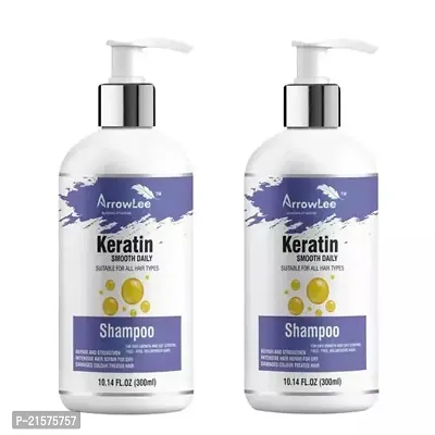 Keratin Hair Smoothening and   Damage Hair Repair Shampoo - Pack Of 2 Shampoo (600Ml)