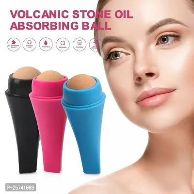 Oil Absorbing Volcanic Face Roller, Portable  Reusable for Instant Results (Multicolor)-thumb5