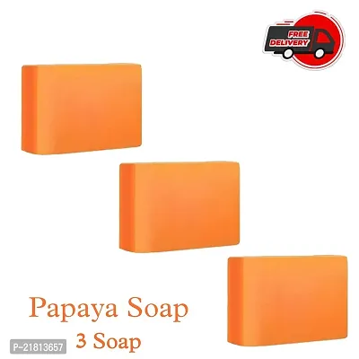 Papaya Soap Make Your Skin Fresh, Nourished  Hydrating - Papaya Bath Soap Comvo - 3 Soap