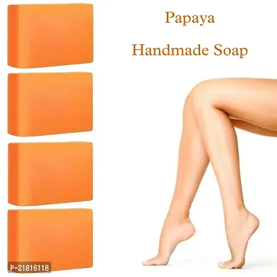Skin Moisturising  Oil Control Bath Soap, Natural Papaya Soap - 4 Soap Combo - 400 gm.-thumb0