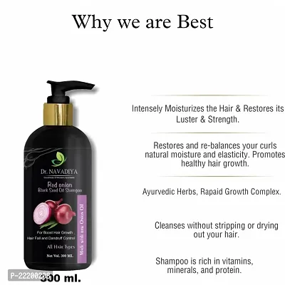 Red Onion Shampoo (300ml.) + Red Onion Hair Growth Oil (100ml.) For Hair Fall Control Combo  (2 Items in the set)-thumb2