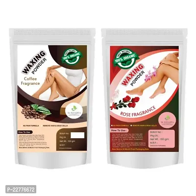 10 Minute Painless Herbal Wax Powder All Hair  Skin Types Hands, Legs, Underarms, Bikini Area Negetive hair Removal Underarms - Pack of 2 (100 gm.)