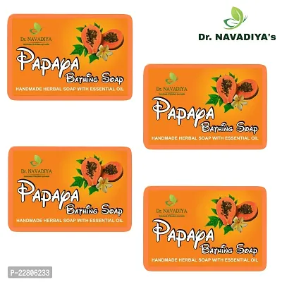 Natural Papaya Soap | Herbal Bathing Soap for Hydrated Skin | Softer  Smoother Skin | 4 Soap Combo-thumb0