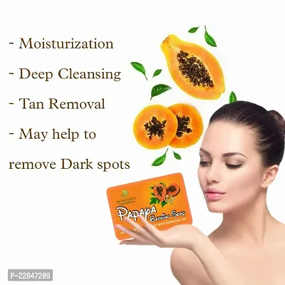5 - Papaya Handmade Soap for moisturized, nourished and shining Skin (Suitable For All Types of Skin)-thumb2
