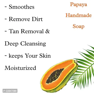 5 - Papaya Handmade Soap for moisturized, nourished and shining Skin (Suitable For All Types of Skin)-thumb4