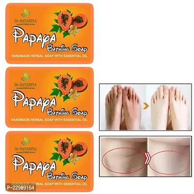 Papaya Bathing Soaps for Soft, Even-toned, Clear, Radiant and Glowing Skin - Soap Combo of 3 Soap (300 gm)