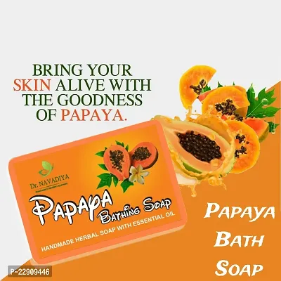 Premium Quality Papaya Bath Soap | Deeply cleanses and detoxifies | Suitable for Men  women | 3 Soap Combo (300gm)-thumb3