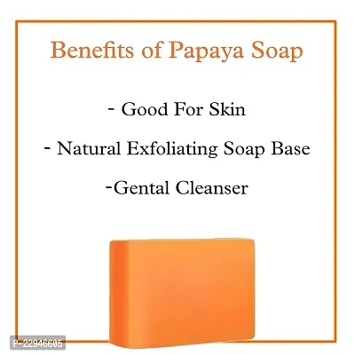 Papaya Hadmade Skincare Moisturizing Beauty Bathing Soap Bar | Papaya Soap | 4 Soap Combo (400 gm)-thumb2
