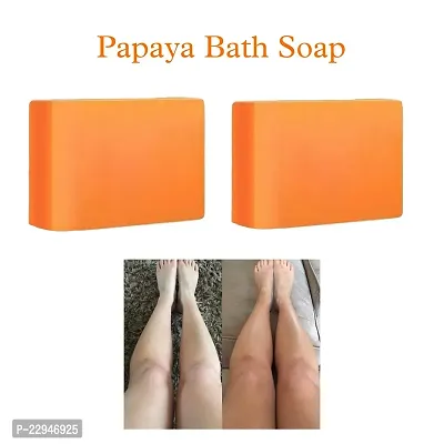 Papaya Natural Bath Soap | Bath Soap for Softer, Smoother | Suitable For All Skin types (2 Soap - 200gm)