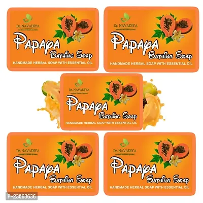 Papaya Skin Moisturising, Deep Cleansing, Dirt Removal Bathing Soap - Papaya Handmade Bath Soap - 5 Soap Combo-thumb0