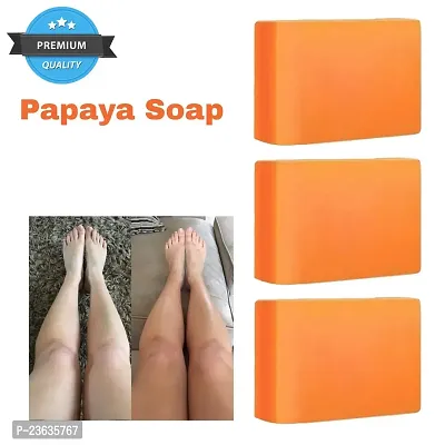 Natural Papaya Bathing Soap - (Combo Pack of 3) Refreshing Bath Soap Bar for Men  Women | Papaya Soap