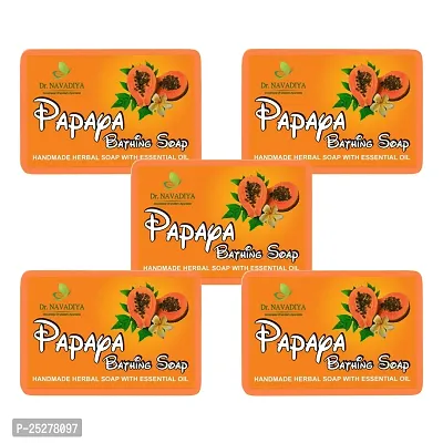 5 Soap Combo Pack of Papaya Soap | Refreshing Fragrance | Soap for Younger Looking and Glowing Skin Combo Offer | 500 gm.
