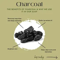 Charcoal Natural Hand Made Bathing Soap (Skin Moisturising, Improve Skin Elasticity) - Pack of 3 Soap (300gm.)-thumb2