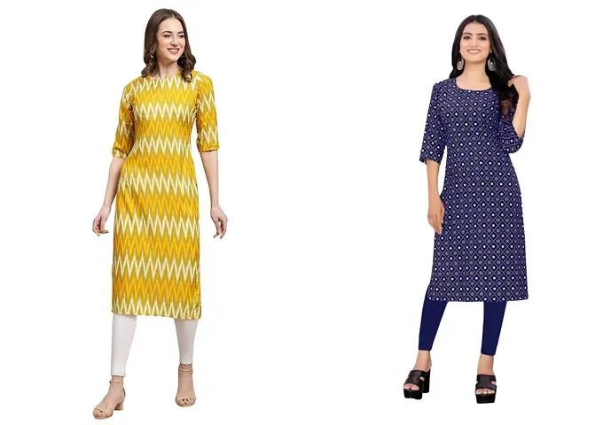 Stylish Crepe Kurti For Women - Pack of 2