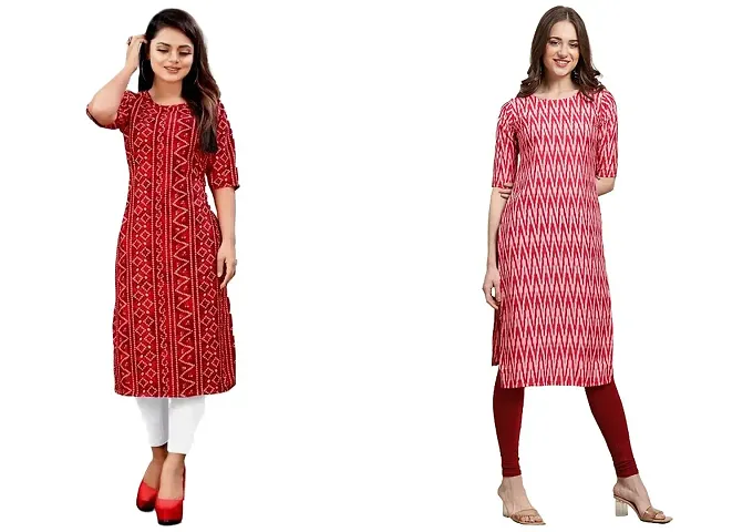 Stylish Crepe Kurti For Women - Pack of 2