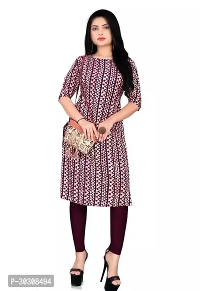 Stylish Red Crepe Kurta For Women-thumb0