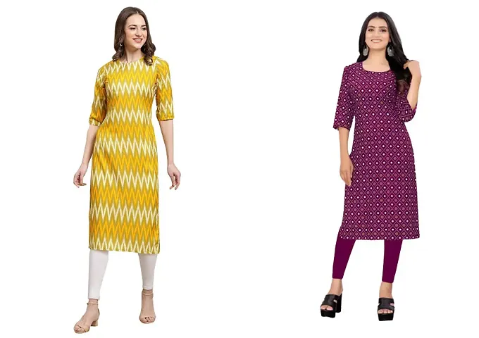 Stylish Crepe Kurti For Women - Pack of 2