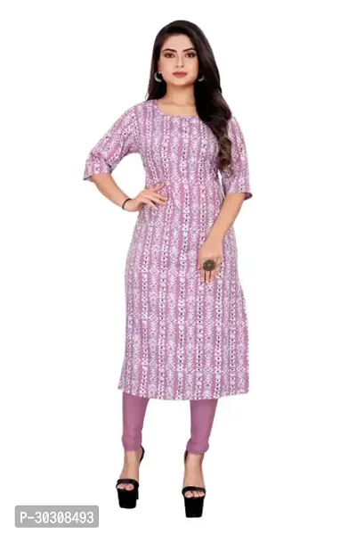 Stylish Pink Crepe Kurta For Women-thumb0