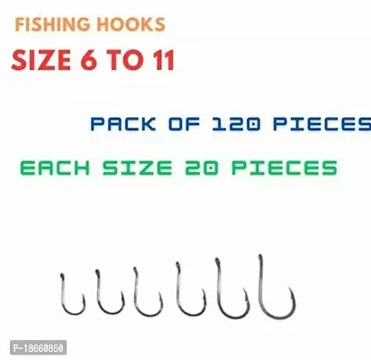Premium Quality Fishing Hooks Pack Of 120 (6 To 11)