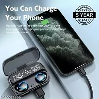 Earbuds M10 wireless bluetooth earbuds and headphones V5.1 Bluetooth earphones true wireless stereo HIFI ultra small bass full buds fast charging 2200MAH power bank with micro USB (Black pack of 1) Ai-thumb1