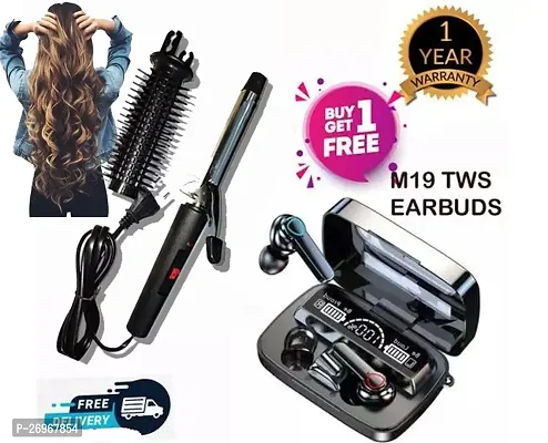 Hair Curler 471b Iron hair roller and M19 Tws  Bluetooth Combo