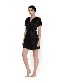 Black Satin Sexy Night Dress / Baby Dolls-thumb2