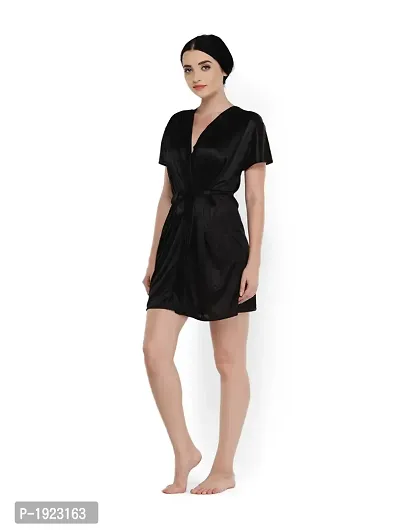 Black Satin Sexy Night Dress / Baby Dolls-thumb3