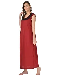 Women's Polyester Blend Solid Multicoloured Nightwear Gowns-thumb1