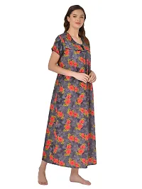 Women's Cotton Printed Multicoloured Nightwear Gowns-thumb1