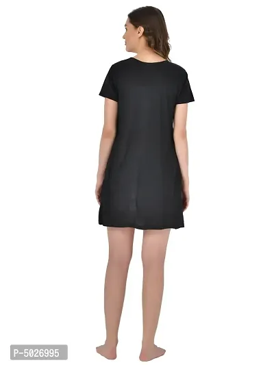 Stylish Black Polyester Blend Solid Feeding  Night Dress For Women-thumb3
