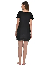 Stylish Black Polyester Blend Solid Feeding  Night Dress For Women-thumb2