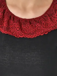 Stylish Black Polyester Blend Solid Feeding  Night Dress For Women-thumb3