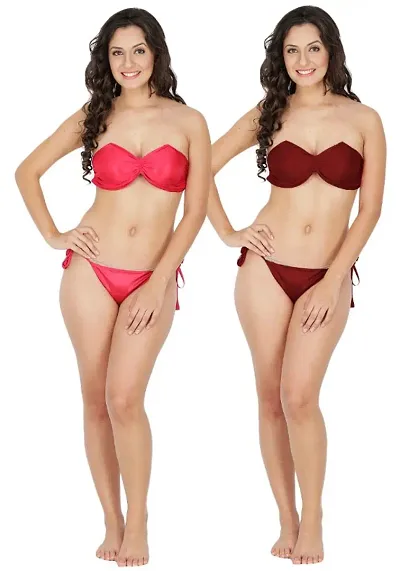 Satin Bikini Set Combo of 2