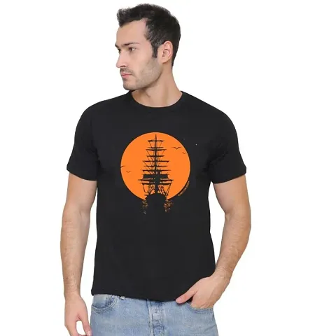 Trendy Stylish Blend Round Neck Tee for Men