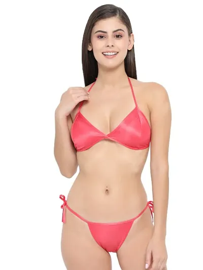 Womens Satin Bikini Set