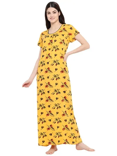 Womens Floral Print Rayon Night Gown