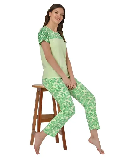 Fancy Printed Night Top Pajama Set